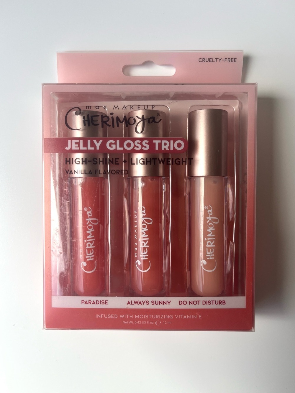 Max Makeup Cherimoya Jelly Lip Gloss Trio NWT
